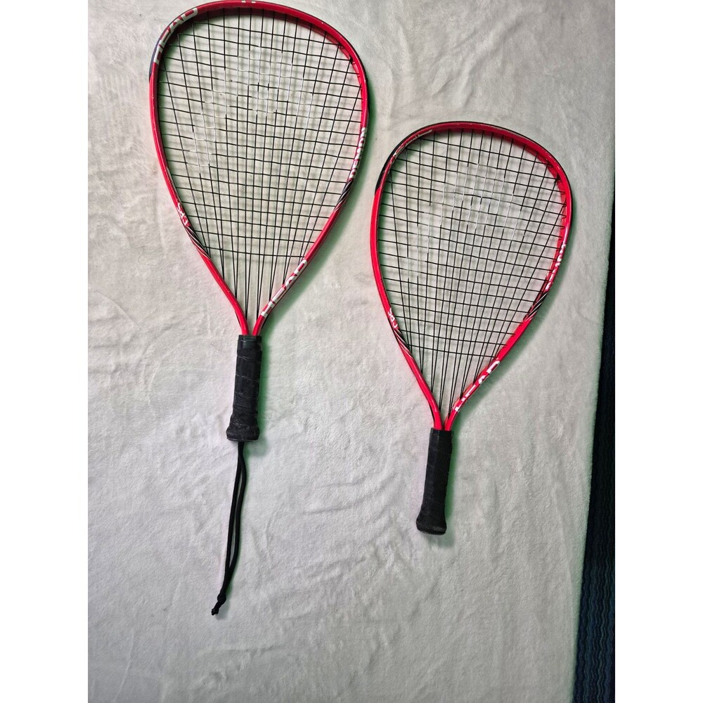 Lot of 2 Head CPS Crystal Power System Racquetball Rackets Red Used